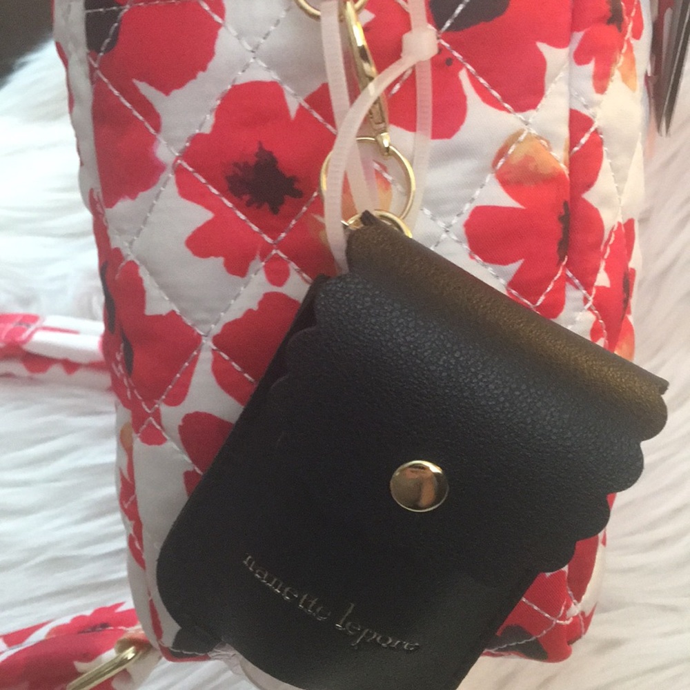 Nanette Lepore Floral Quilted Backpack NWT Poppy Print - Picture 7 of 10